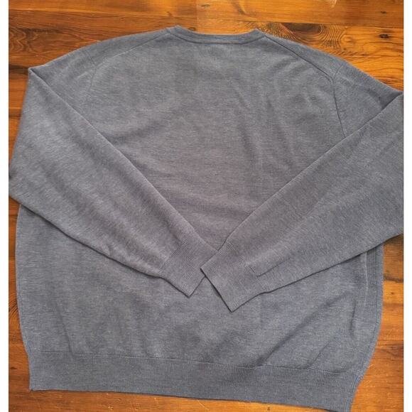 Façonnable Men's Crewneck Sweater Size XXL Knitwear 100% Merino Wool Blue - Picture 12 of 12